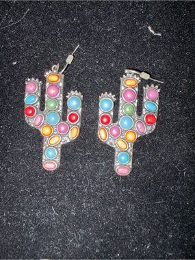 Colorful Cactus Statement Earrings